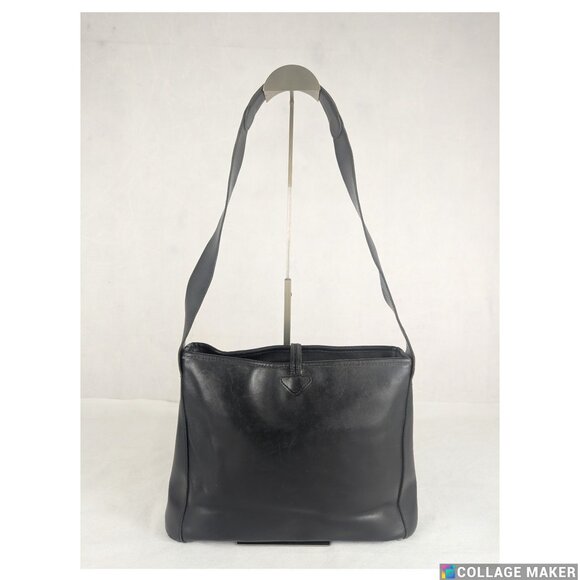 Authentic Longchamp Black Leather Crossbody Shoulder Bag Made in France - Picture 2 of 9
